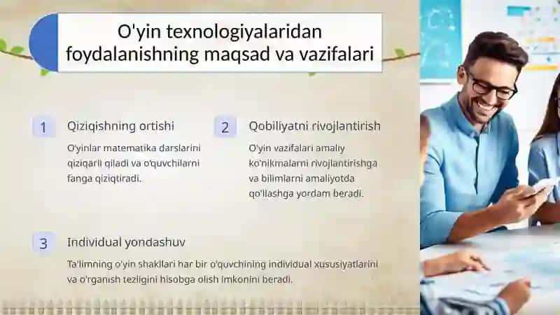 Umumiy oʻrta taʼlim maktablarida matematikani oʻyin texnologiyalari asosida oʻqitish metodikasi 2