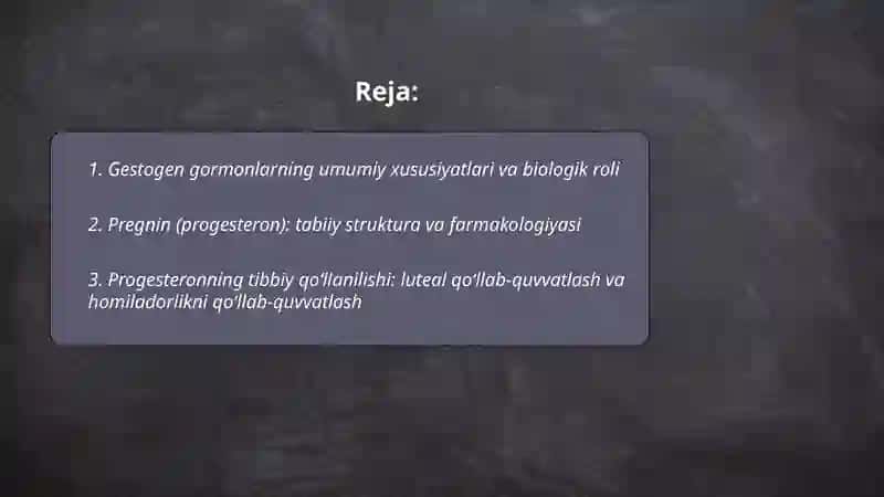 Steroid qator birikmalarining tibbiyotda qo'llaniladigan hosilalari 2