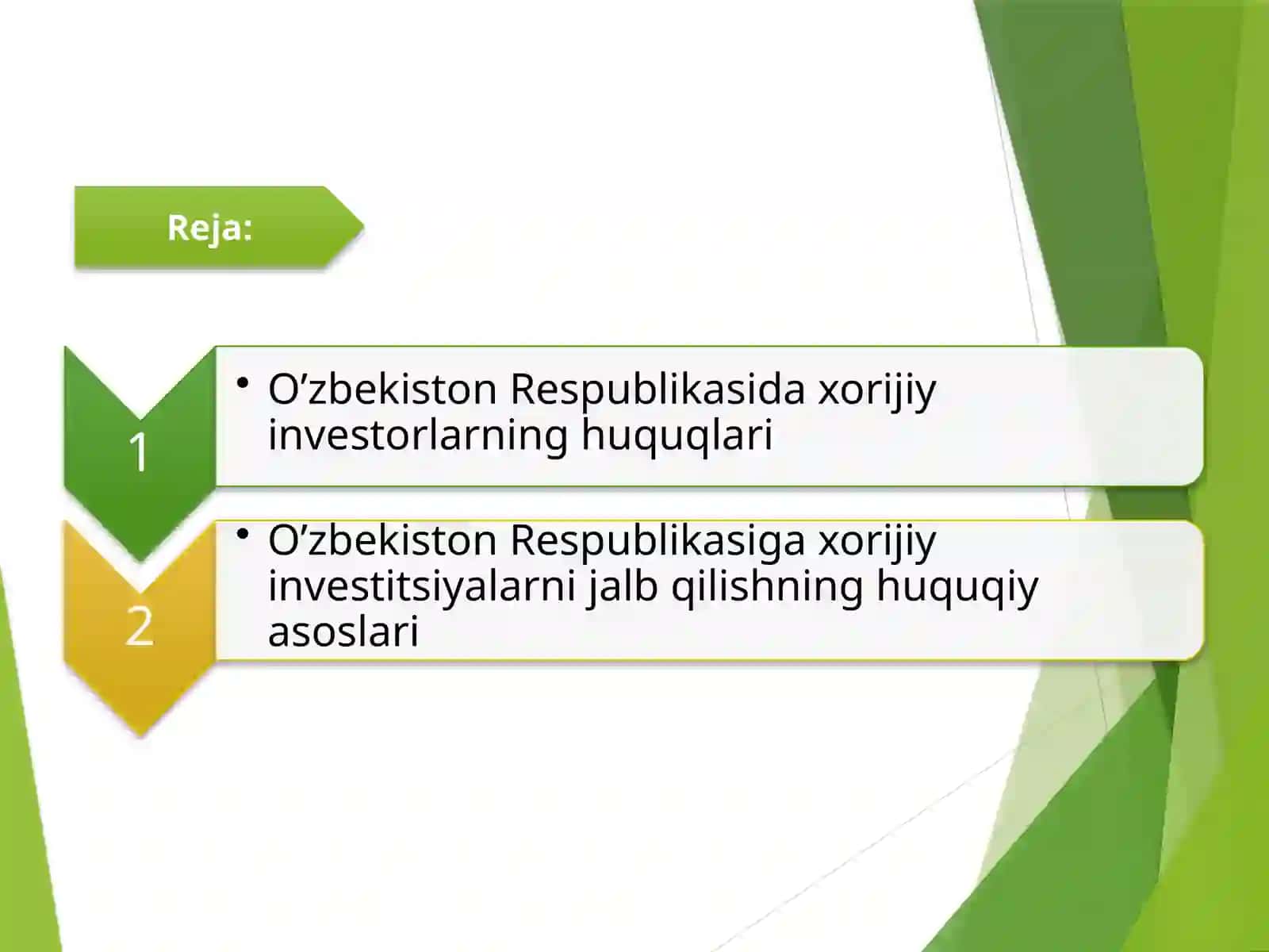 O’zbekiston Respublikasida xorijiy investorlarning xuquqlari 2
