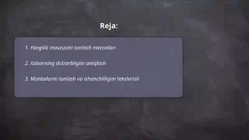Yangilik mavzusini tanlash va tahrir qilish 2
