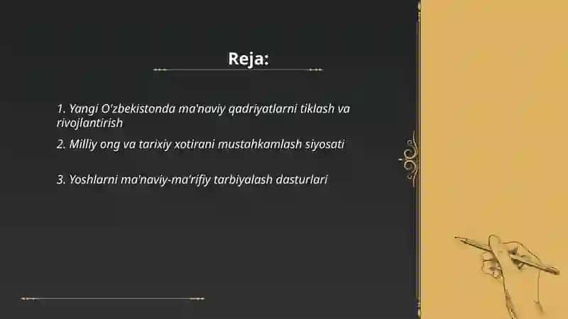 Yangi O'zbekistonda amalga oshirilayotgan ma'naviy o'zgarishlar 2