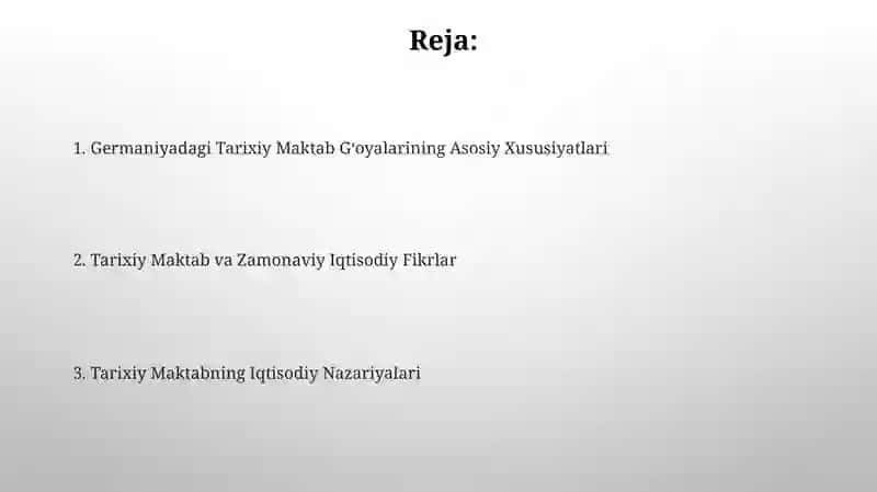 Tarixiy Maktabning Iqtisodiy Nazariyalari 2