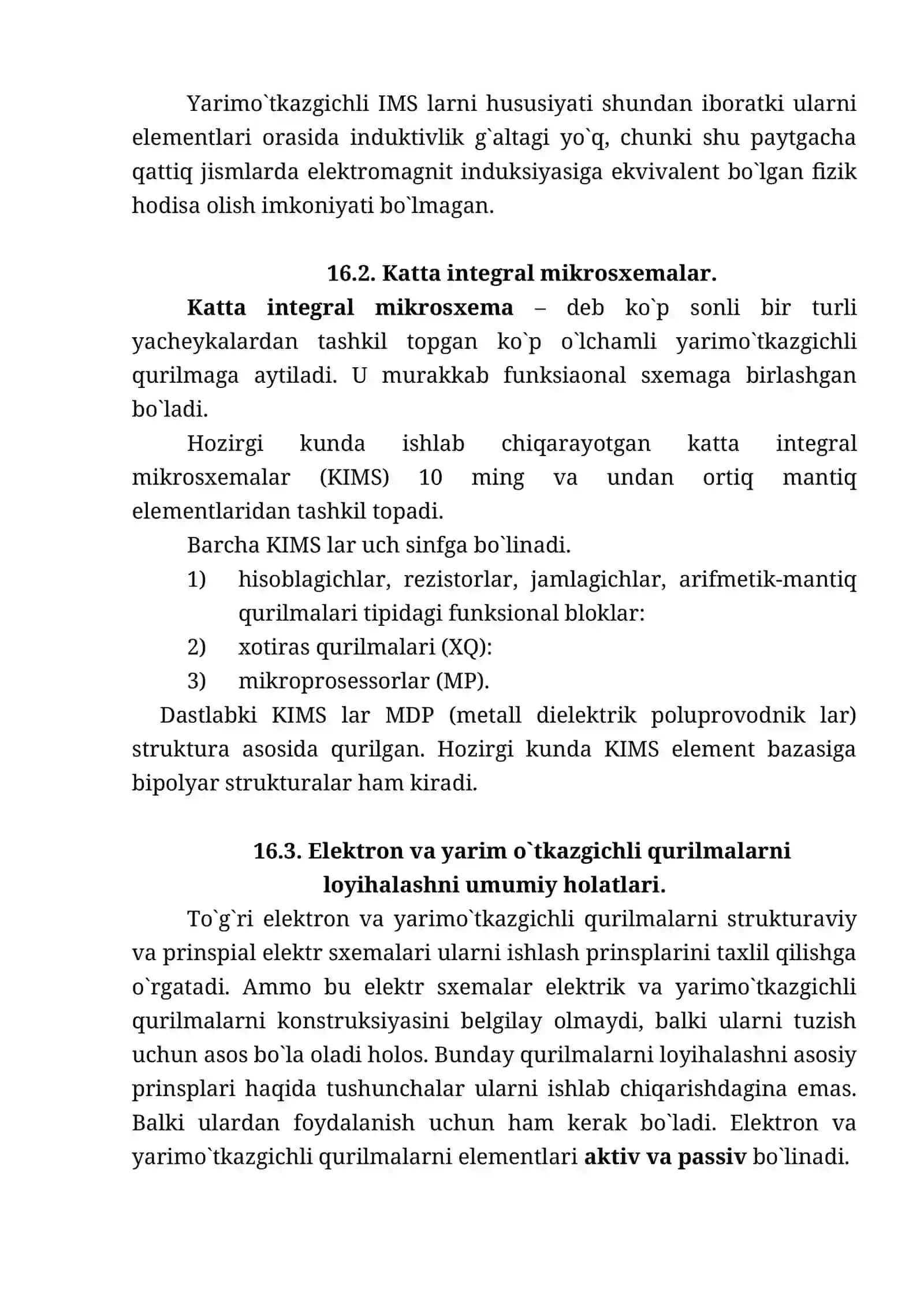 16-mavzu: Mikrosxemalar, integral sxemalar va optoelektronika elementlari 2