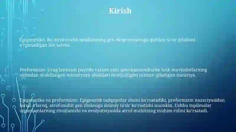 Epigenetika va Preformizm 2