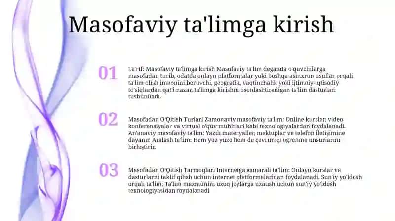 Masofadan OʻQitish Turlari Va Tarmoqlari 2