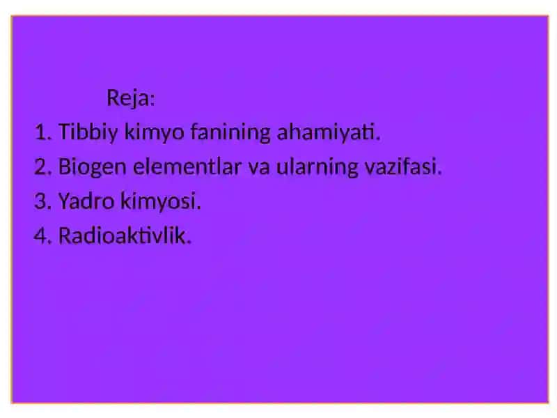 Tibbiy kimyo fanining ahamiyati 2