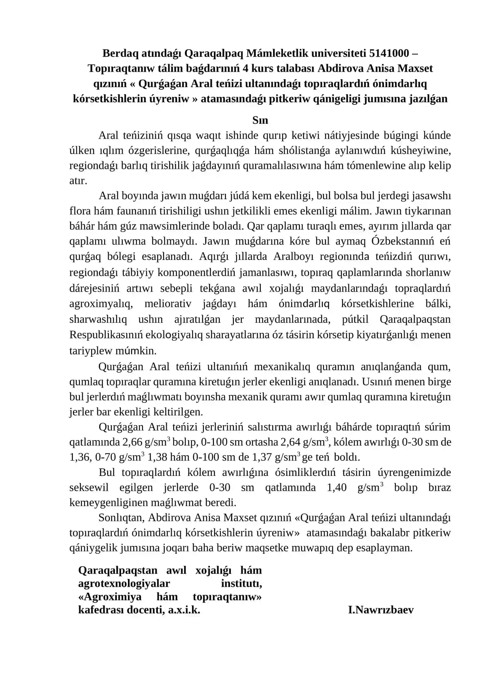 Aral teńiziniń qurıp barıǵan ultan hárýordary 2
