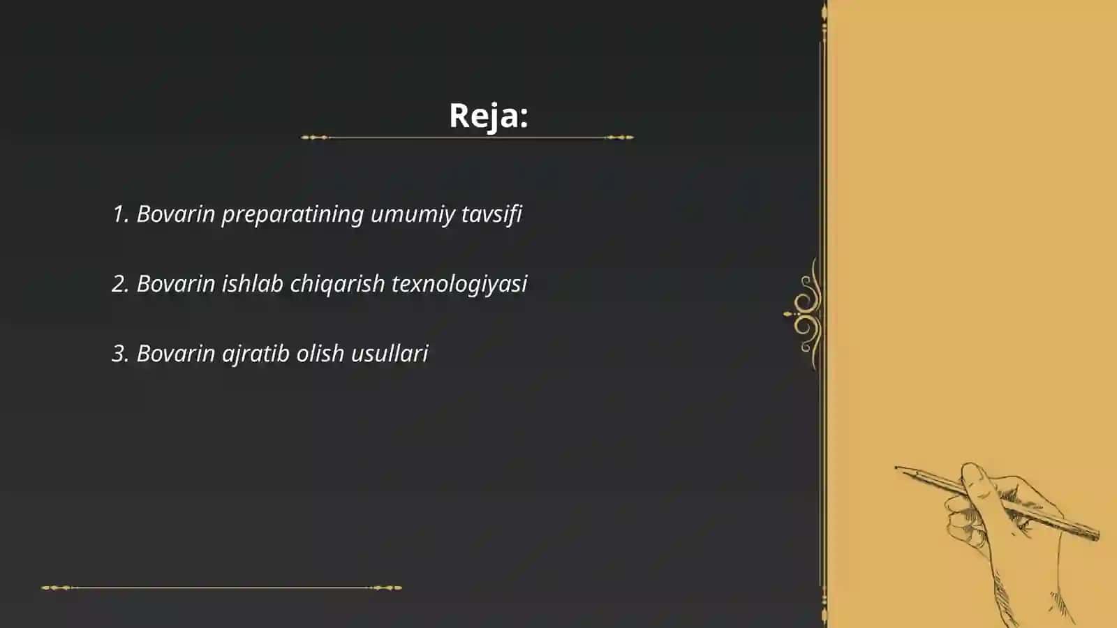 Bovarin preparatini ajratib olish rexnologiyasi 2