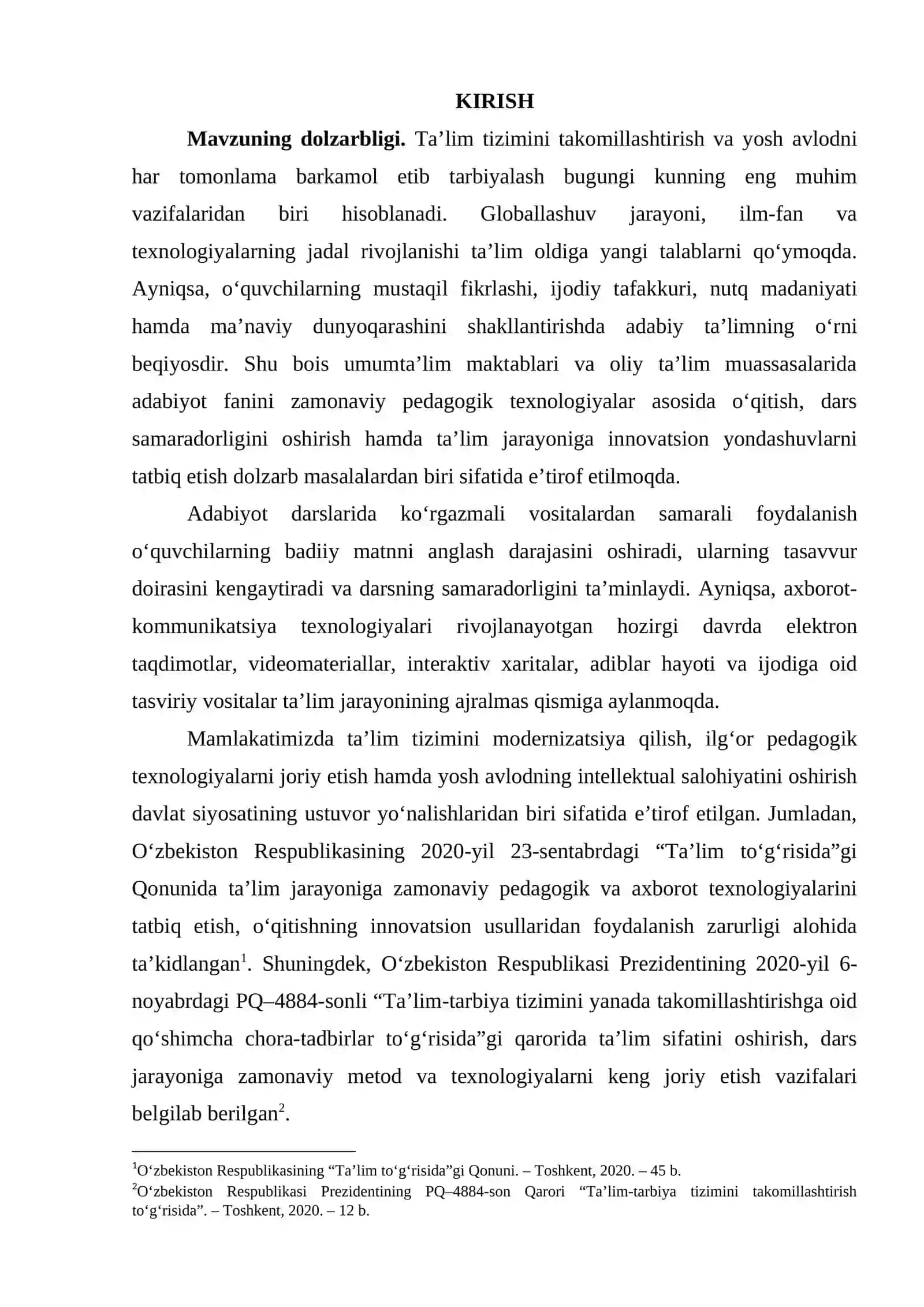 Adabiy ta’limda ko‘rgazmali vositalardan foydalanish 2