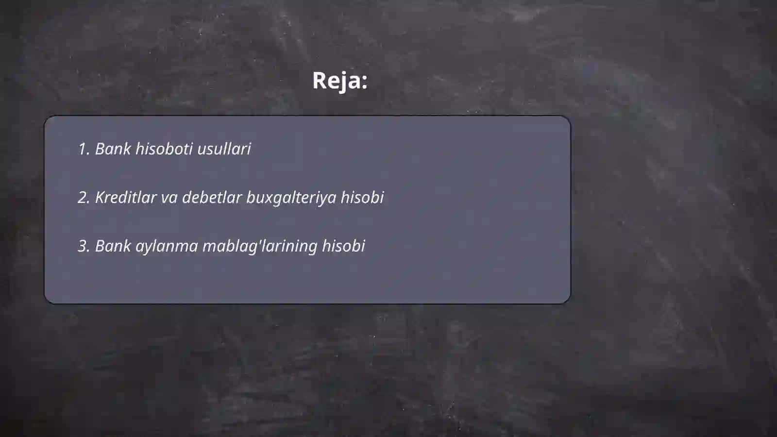 Banklarda buxgalteriya hisobi 2