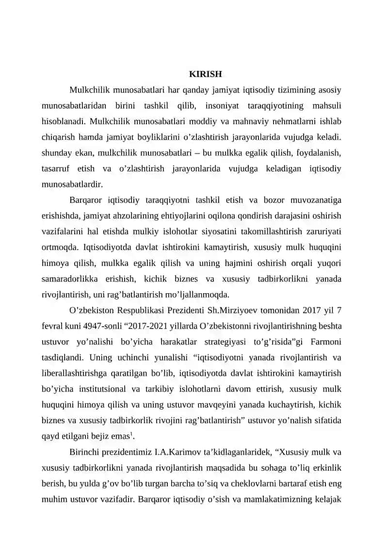 MULKCHILIK SHAKLLARI O'ZGARISHINING YO'LLARI VA USULLARI 2