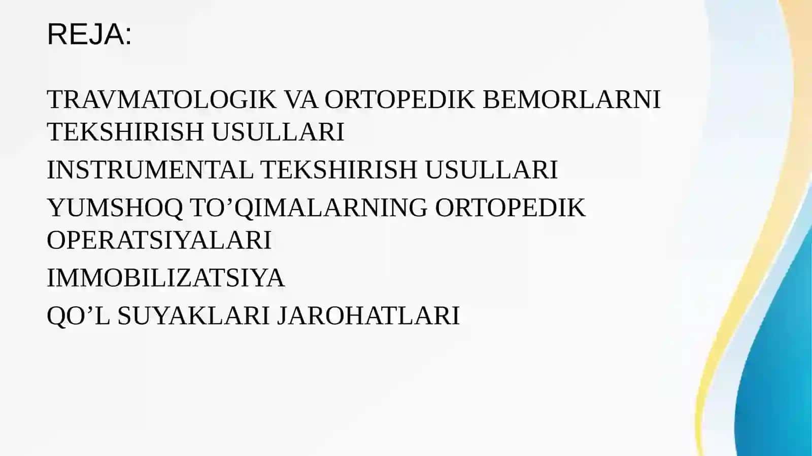 Yumshoq to’qimalarning ortopedik operatsiyalari 2