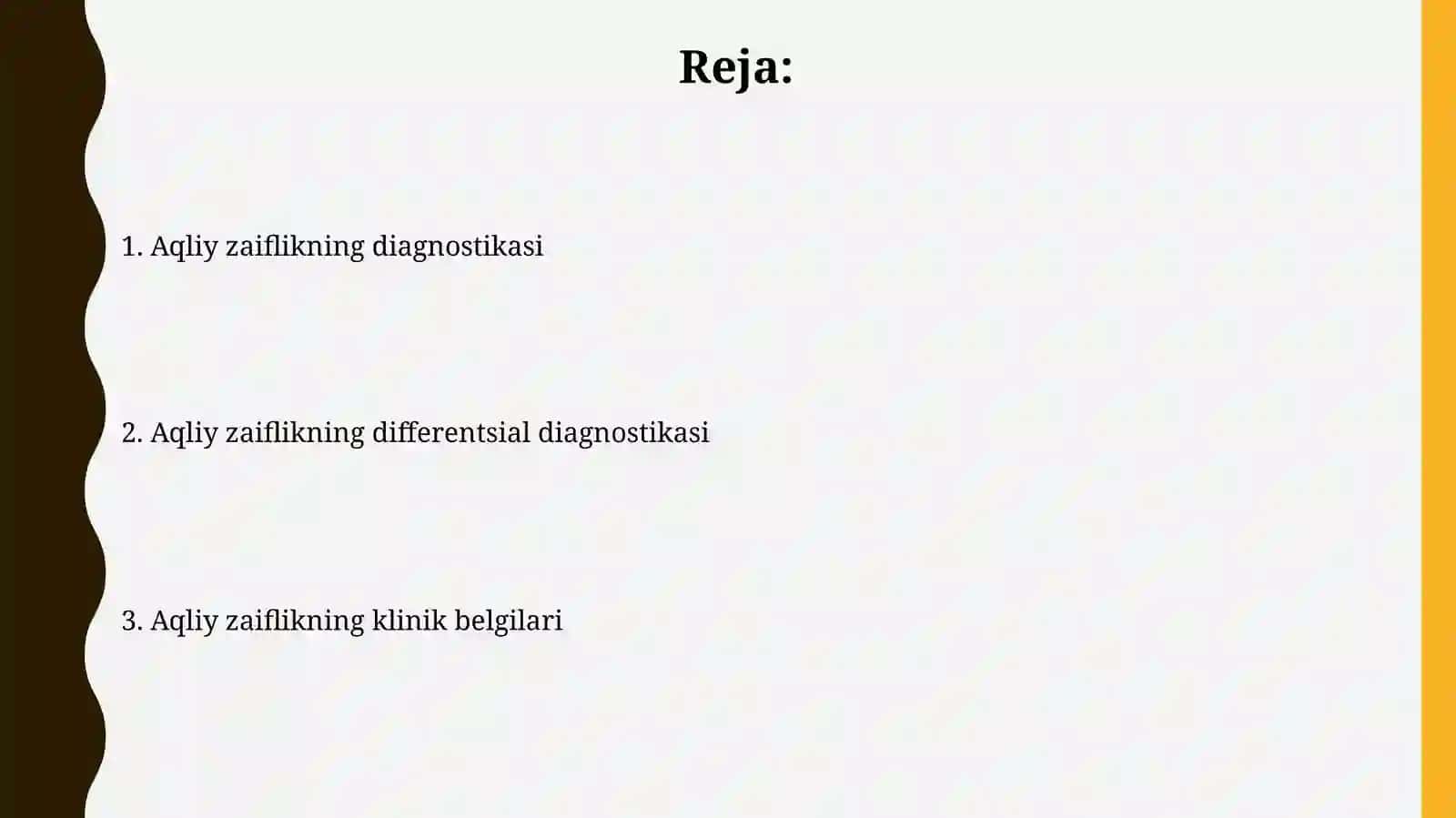 Aqli zaiflikning klinik belgilari va diagnostikasi 2