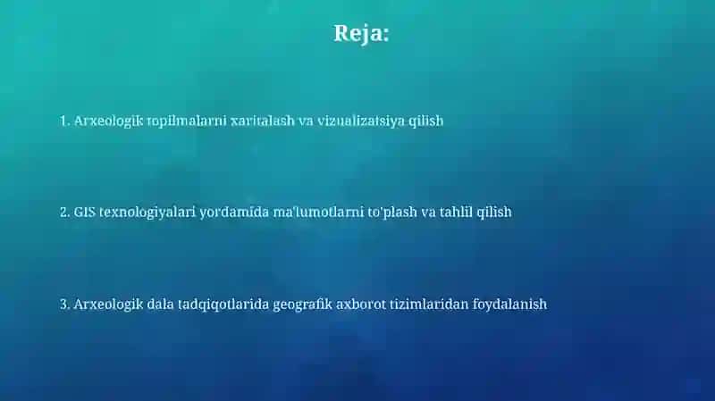 Arxeologik dala tadqiqotida geoinformatsion tizimdan foydalanish 2