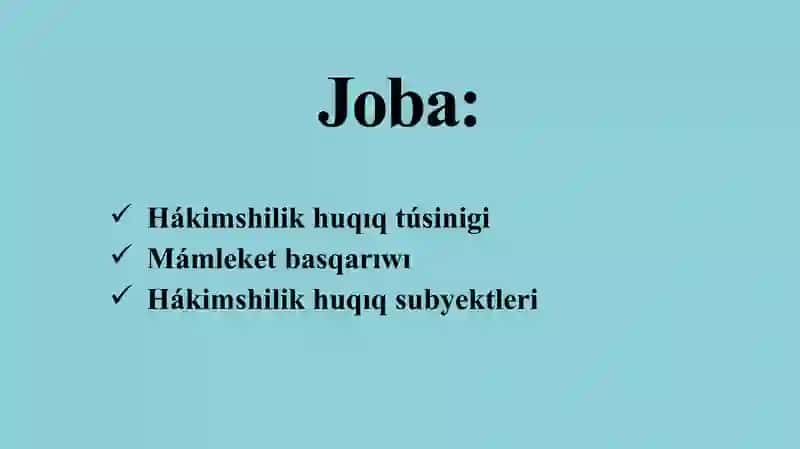 Hákimshilik huqiq pániñ ózine tán qásiyetleri 2