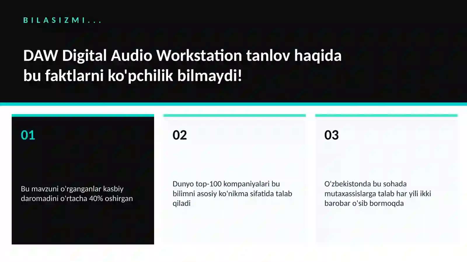 DAW Digital Audio Workstation tanlov 2
