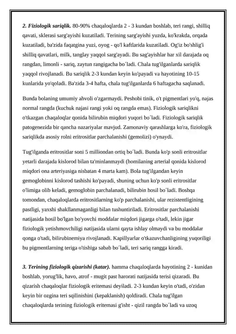CHAQALOQLIK DAVRI FIZIOLOGIYASI 2