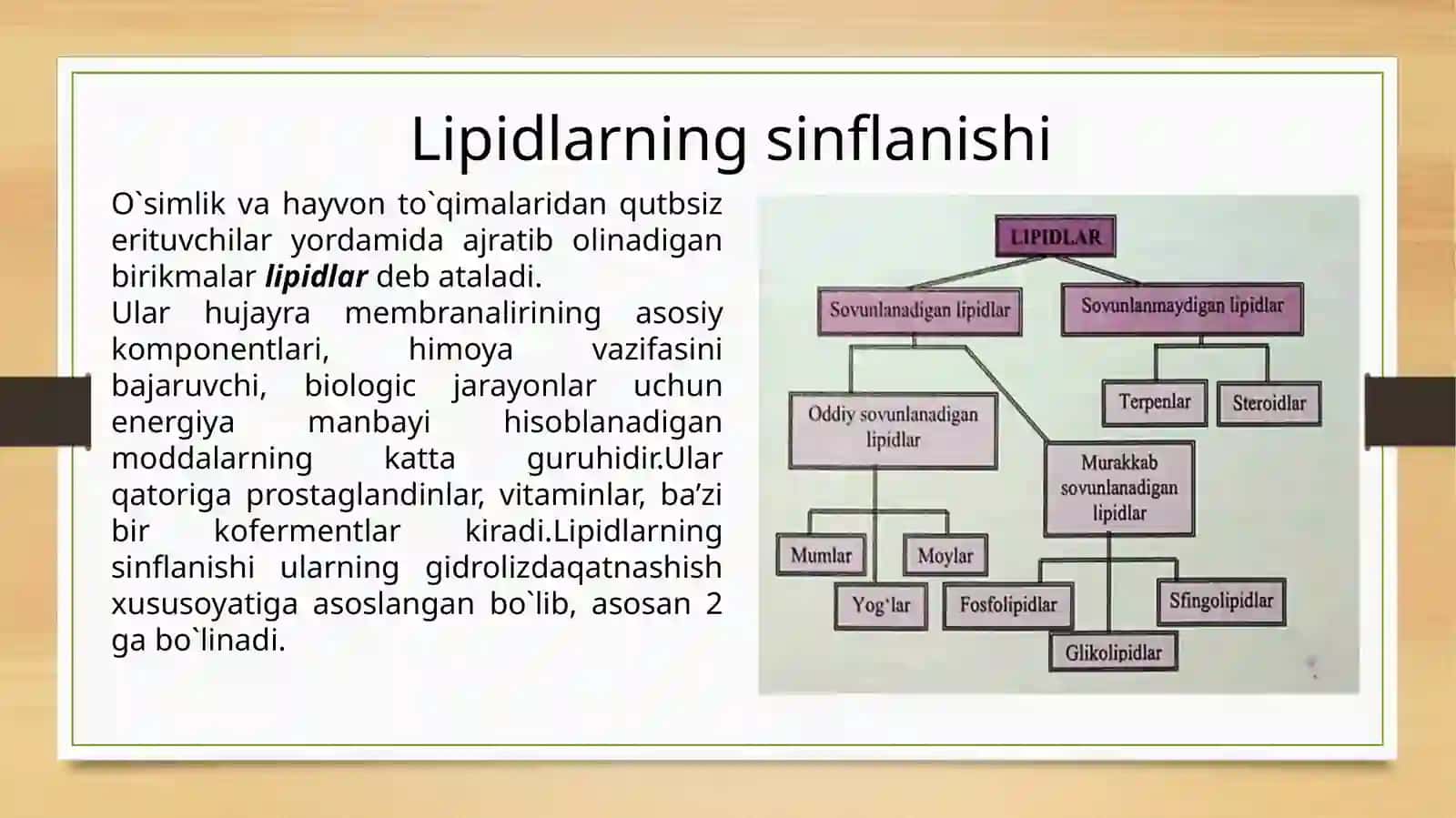 Lipidlar.Sovunlanadigan oddiy va murakkab lipidlar. Sovunlanmaydigan lipidlar 2
