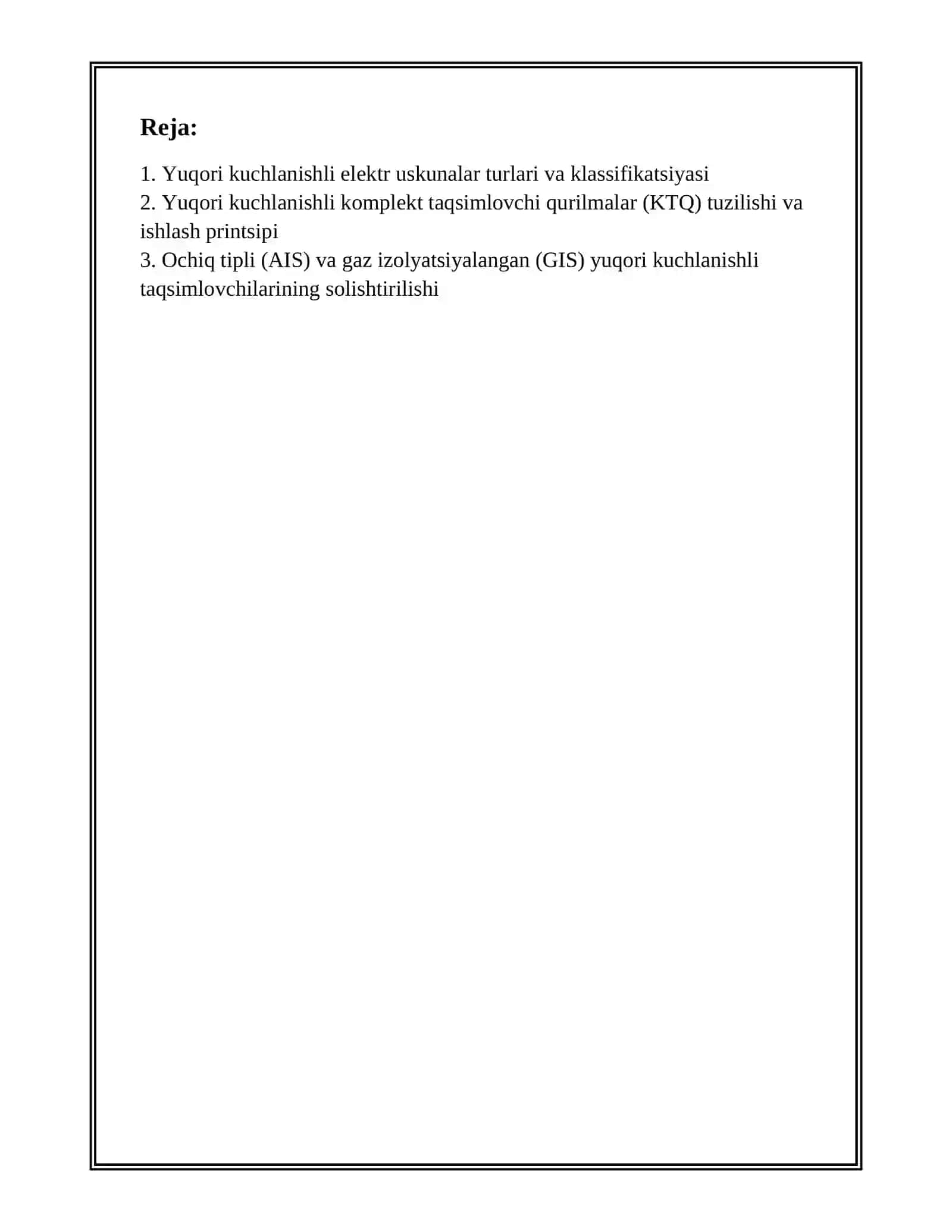 YUQORI KUCHLANISHLI ELEKTR USKUNALAR 2