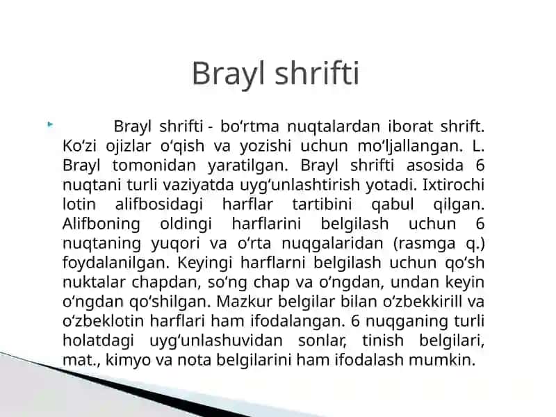 Brayl shrifti 2