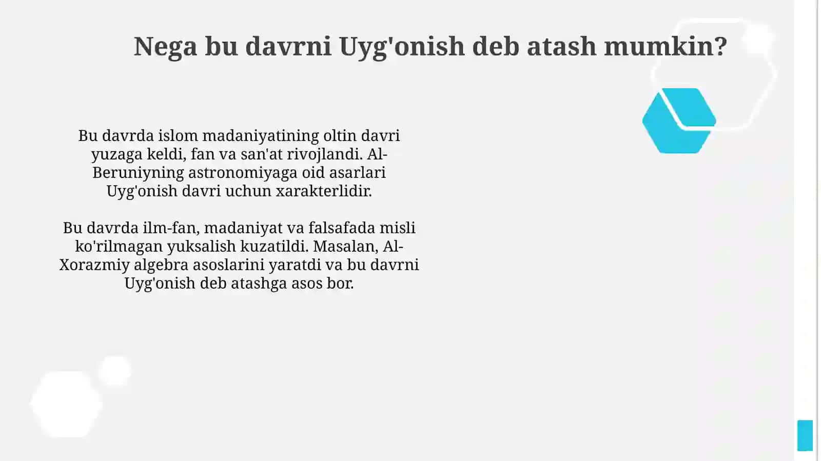 Madaniy yuksalishning asosiy yo'nalishlari 2