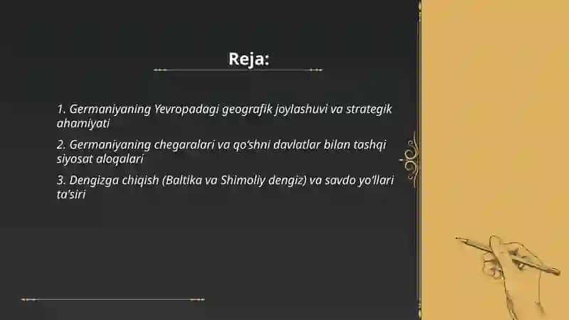 Germaniya davlati tashqi siyosati madaniyati va joylashuvi 2