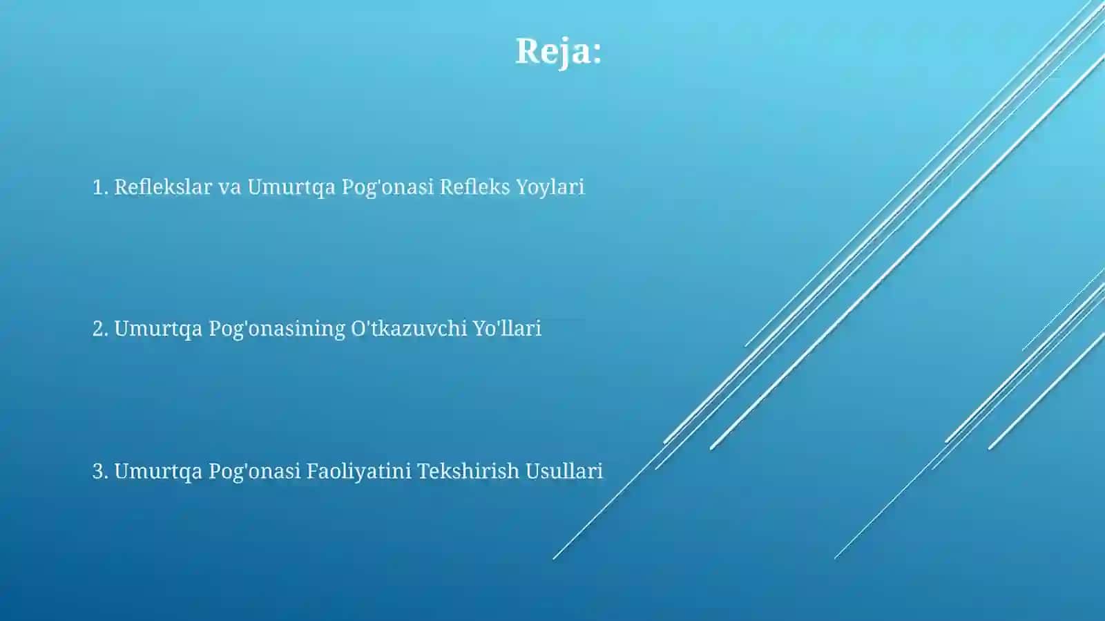 Orqa miya reflektor va otkazuv yuli va faolyati tekshirish usullari 2