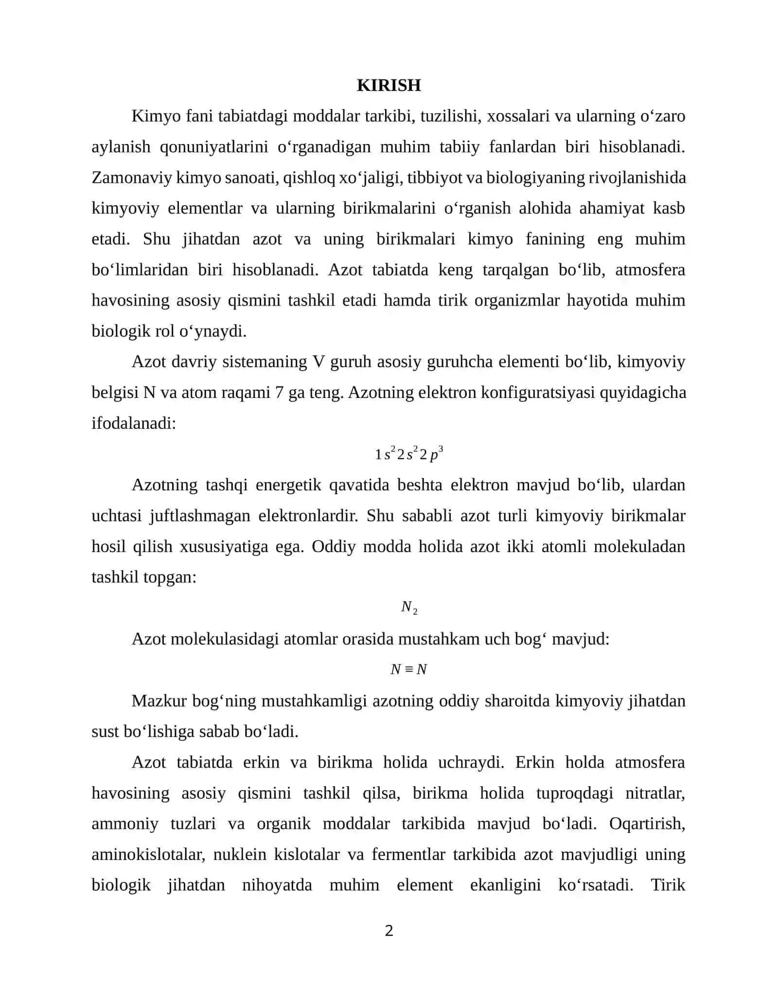 AZOT VA UNING BIRIKMALARI 2