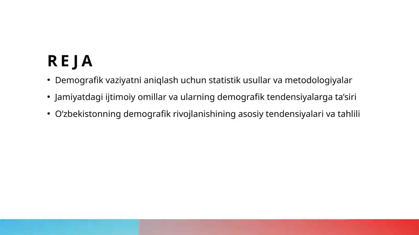 Demografik vaziyatni taxlil qilish metadalogiyasi 2