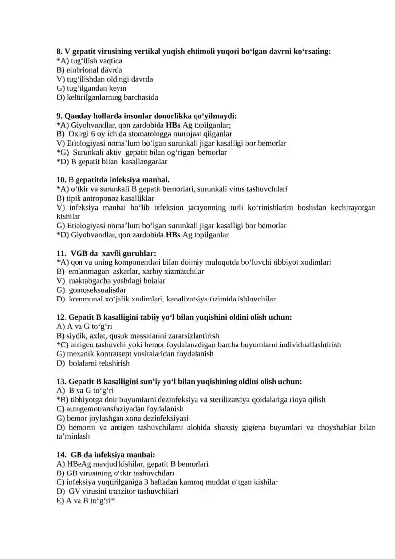 Virusli gepatitlar B, C, D epidemiologiyasining o‘ziga xosligi. B, C, D virusli gepatit kasalliklarida epidemiyaga qarshi chora-tadbirlar va epidemiologik nazorat 2