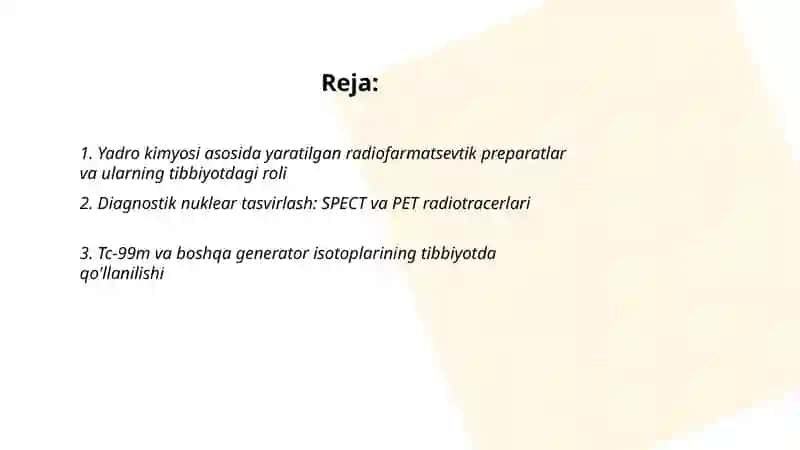 Yadro kimyosining tibbiyotdagi o‘rni 2