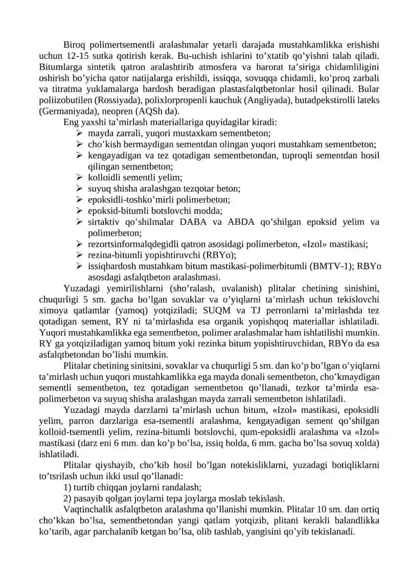 Aerodromlarni ekspluatatsion saqlash va ta’mirlash bo‘yicha asosiy qoidalar 2