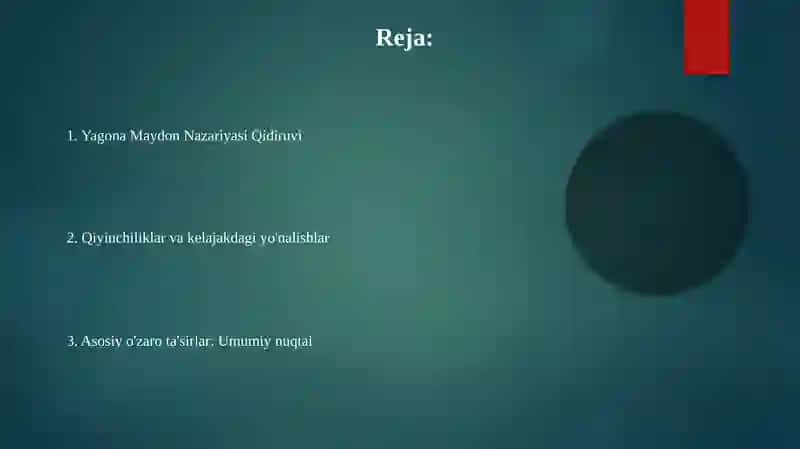 Yagona Maydon Nazariyasi 2