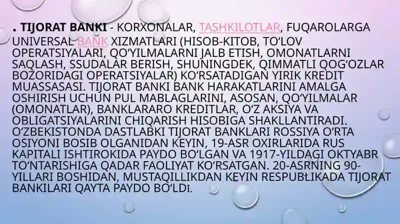 Tijoratbanklarining valyuta operatsiyalari 2