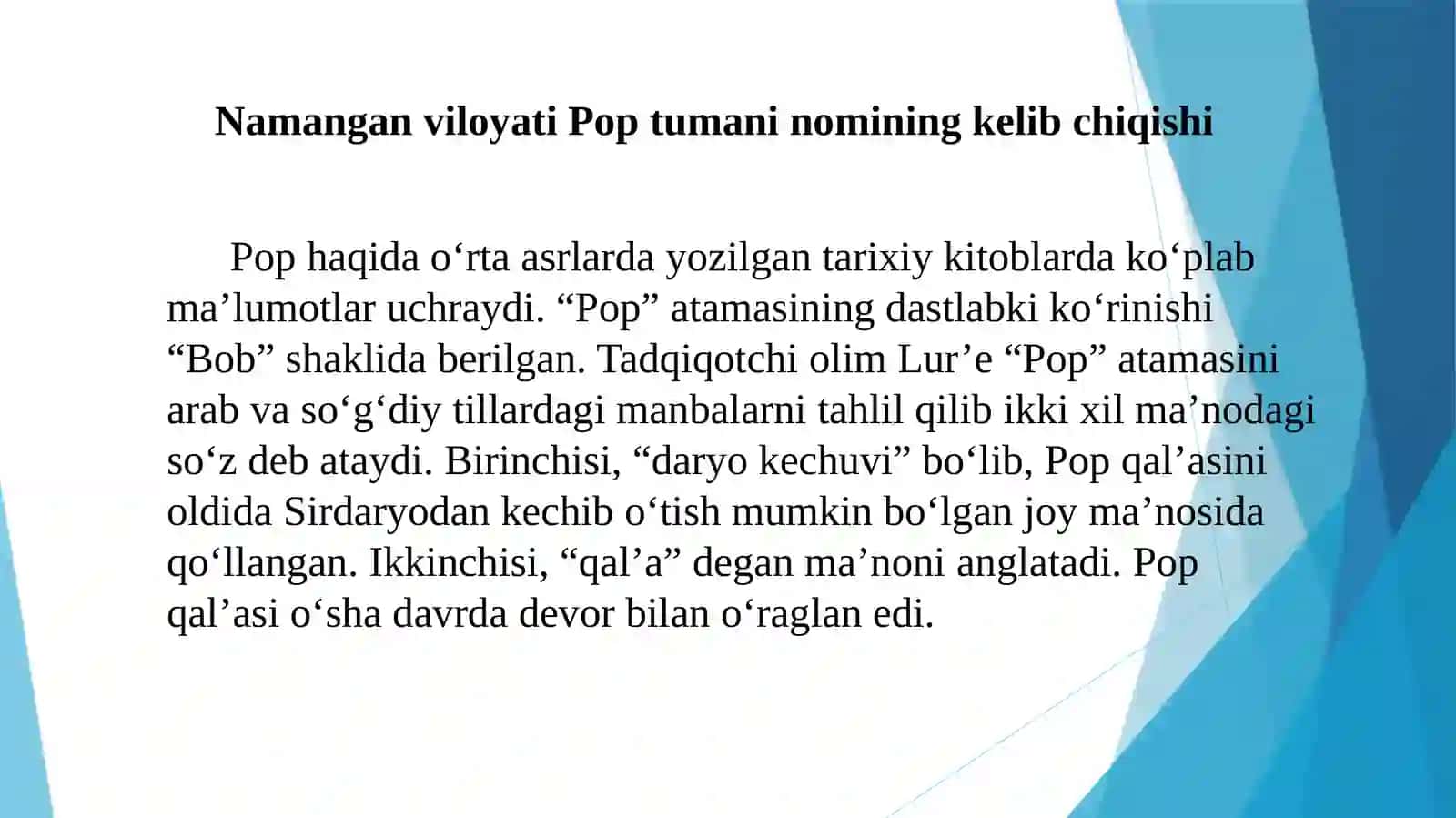 Pop tumani shevasi 2