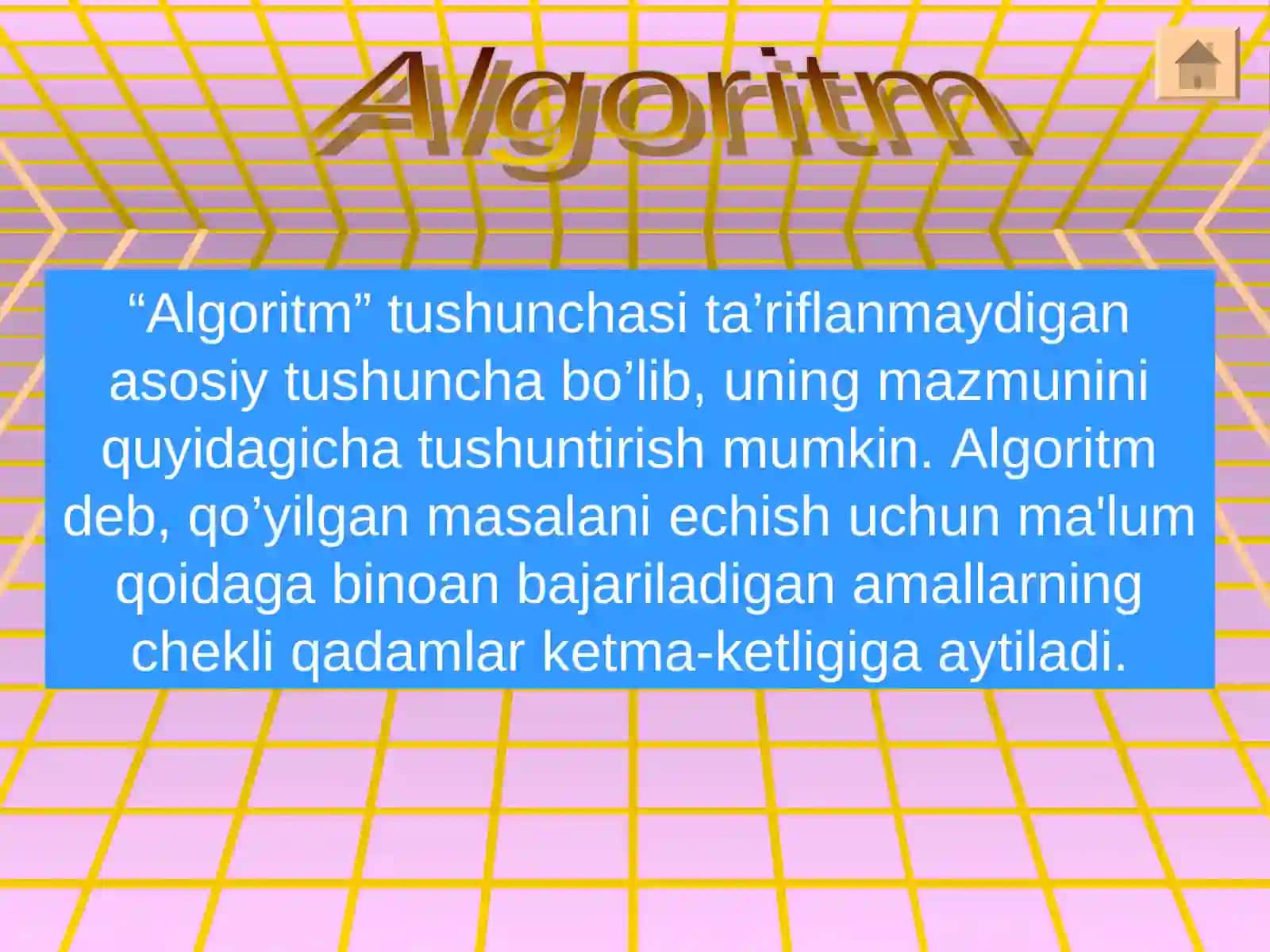 Algoritm turlari, xossalari, berilish usullari 2
