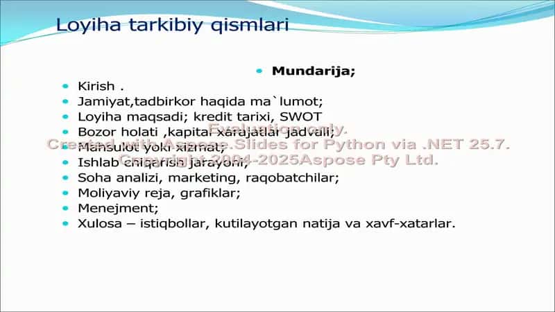 Mebel va yog’och maxsulotlarini qayta ishlab chiqarish faolyatini tashkil qilish maqsadida bankdan kredit olish to’g’risidagi 2