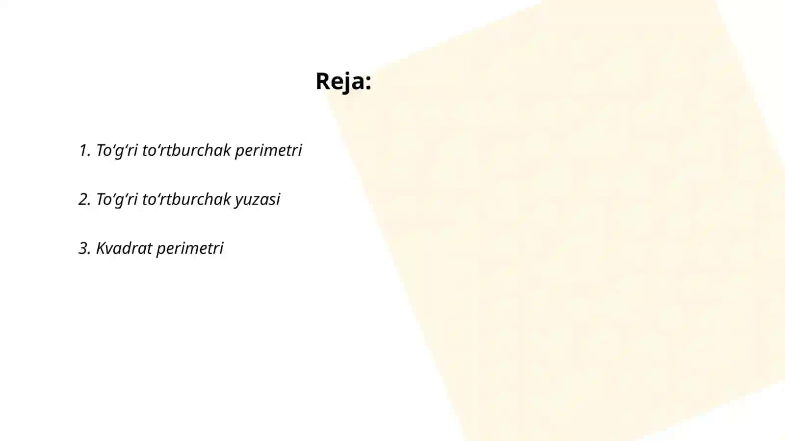 Koʻpburchaklar perimetri va yuzini hisoblash 2