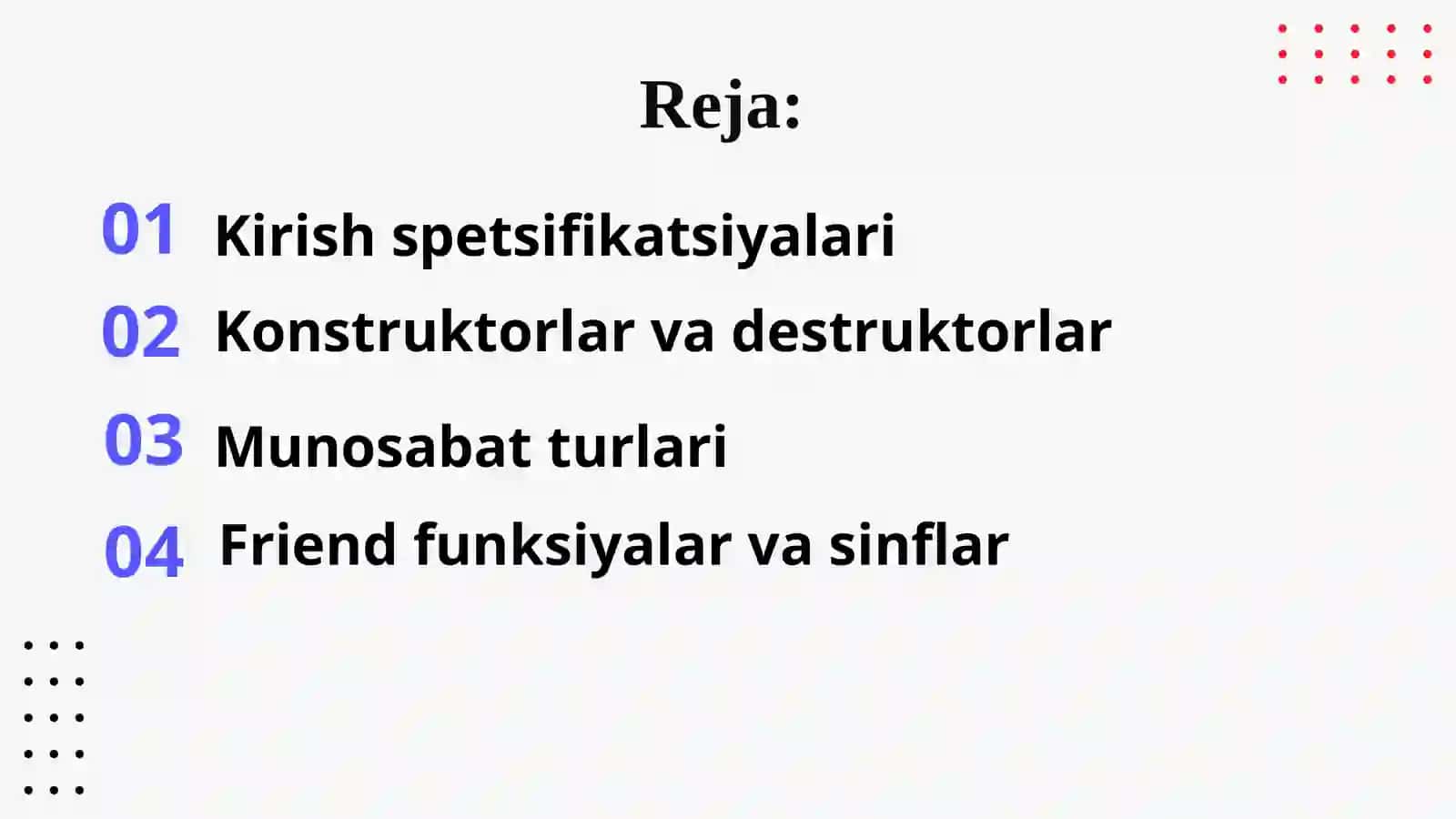 Konstruktorlar va destruktorlar 2