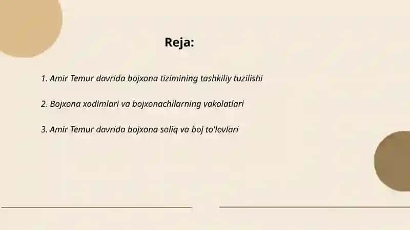 Amir Temur davrida bojxona ishi 2