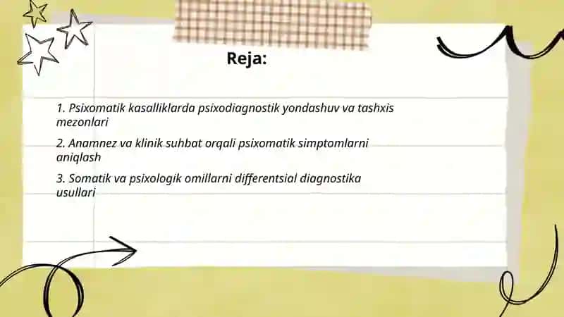 Psixomatik kasalliklarda psixodiagnostika, psixkorreksiya 2