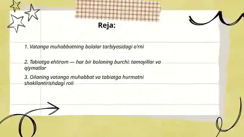 Vatanga muhabbatning bolalar tarbiyasidagi o'rni 2