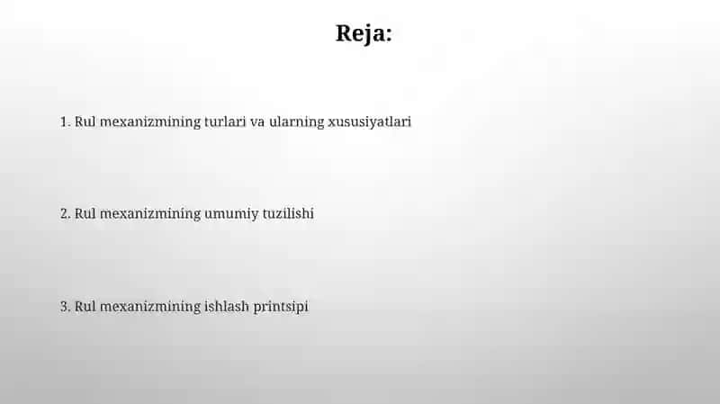 Rul boshqarmasining umumiy tuzulishi va ishlash prinsipi 2