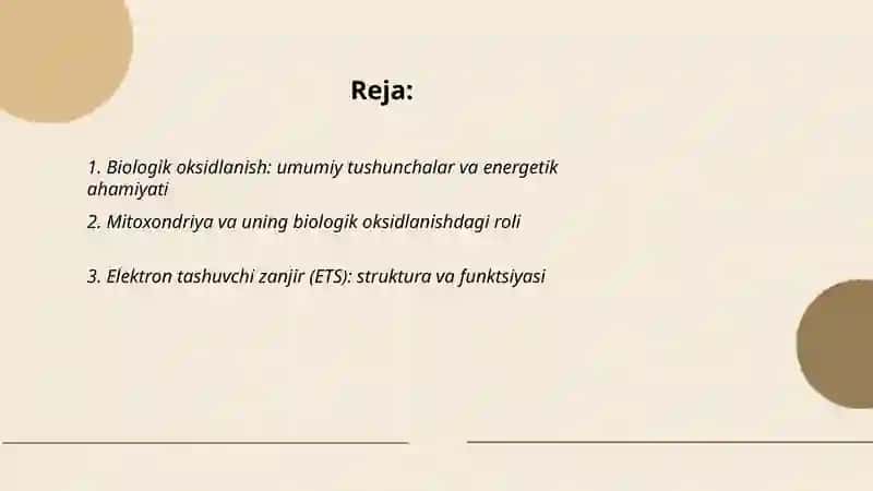 Biologik oksidlanish 2
