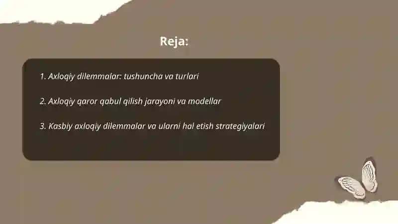 Axloqiy delemalar, bilim va koʻnikmalar, kommunikativ kompentensiyalar asoslari 2