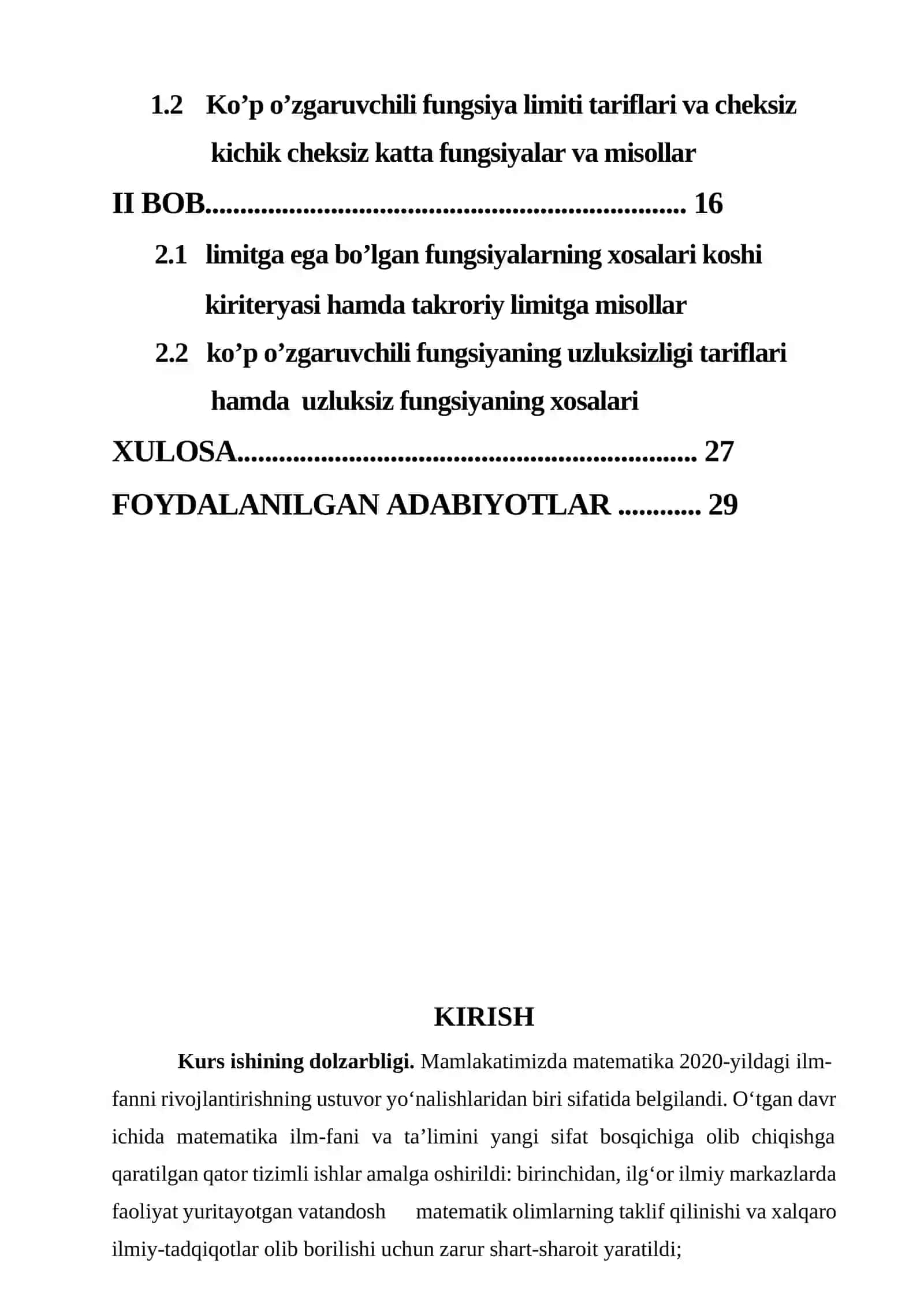 <latex>RM</latex> fazoda sonli ketma – ketlik tushunchasi va uning limiti hamda ko’p o’zgaruvchili fungsiya limiti va uzluksizligi 2