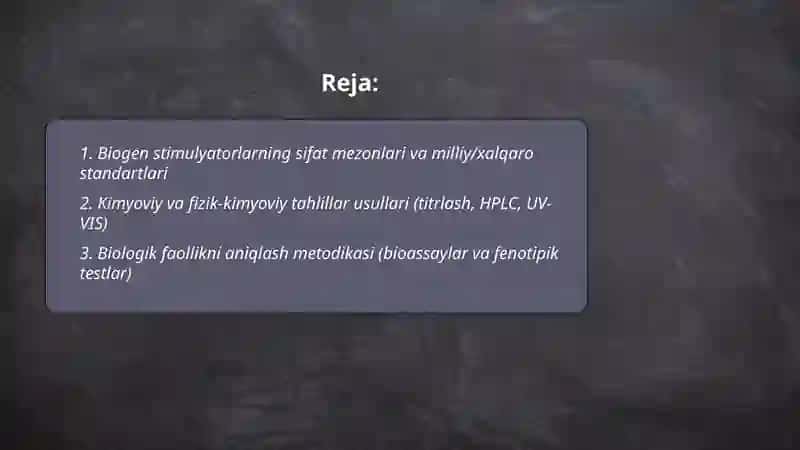Biogen stimulyatorlarni sifatini baholash,qadoqlash va o'rash 2