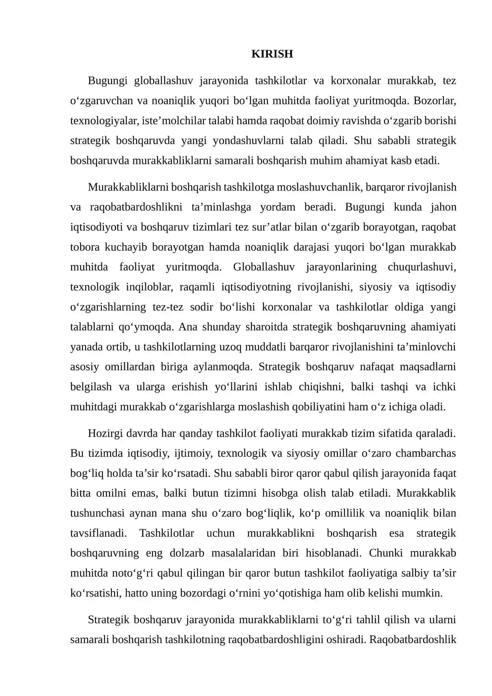 STRATEGIK BOSHQARUVDA MURAKKABLIKLARNI BOSHQARISH METODLARI 2