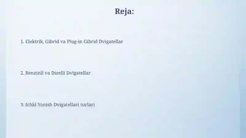 Elektrik, Gibrid va Plug-in Gibrid Dvigatellar 2