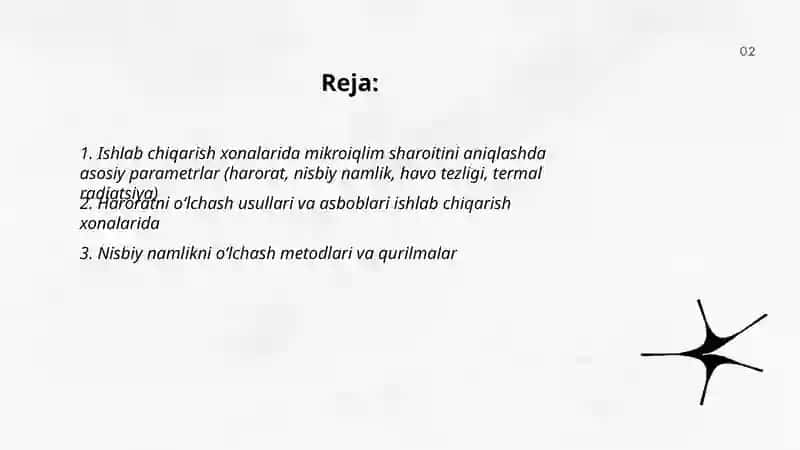 Ishlab chiqarish xonalarida mikroiqlim sharoitni aniqlash 2